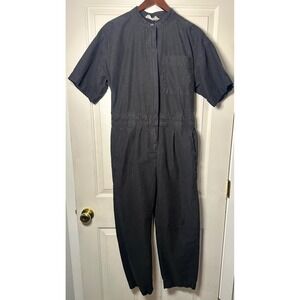 Everlane Organic Cotton Short Sleeve Utility Flight Jumpsuit Black Size 8